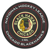 NHLRETRO Chicago Blackhawks Hockey Puck Rug - 27in. Diameter, 35463