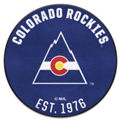 NHLRETRO Colorado Rockies Roundel Rug - 27in. Diameter, 35469