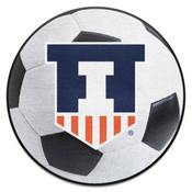 Illinois Illini Soccer Ball Rug - 27in. Diameter - Badge Mark Logo, 36340