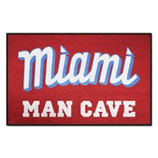 Miami Marlins Man Cave Starter Mat Accent Rug - 19in. x 30in., 37551