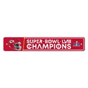 NFL - Kansas City Chiefs Super Bowl LVIII Team Color Street Sign Dcor 4in. X 24in. Lightweight, 42017