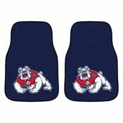 Fresno State 2-piece Carpeted Car Mats 17"x27", 19283-GR