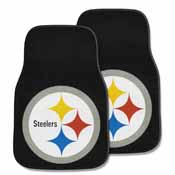 NFL - Pittsburgh Steelers 2-piece Carpeted Car Mats 17"x27", 5826