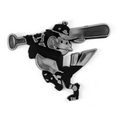 MLB - Baltimore Orioles Molded Chrome Emblem 3.25 x 3.25 - "Cartoon Bird & Bat" Alternate Logo, 60212