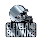 NFL - Cleveland Browns Molded Chrome Emblem 3.25 x 3.25 - "Helmet" Primary Logo & Wordmark, 60265