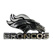 NFL - Denver Broncos Molded Chrome Emblem 3.25 x 3.25 - "Bronco Head" Primary Logo & Wordmark, 60267