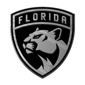 NHL - Florida Panthers Molded Chrome Emblem 3.25 x 3.25 - "Shield Panthers" Logo, 60301