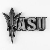 Arizona State University Molded Chrome Emblem 3.25 x 3.25 - "Pitchfork & 'ASU'" Alternate Logo, 60327
