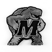 University of Maryland Molded Chrome Emblem 3.25 x 3.25 - "M & Turtle" Logo, 60352