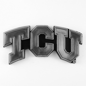 Texas Christian University Molded Chrome Emblem 3.25 x 3.25 - "TCU" Logo, 60378
