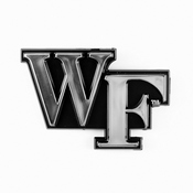 Wake Forest University Molded Chrome Emblem 3.25 x 3.25 - "WF" Logo, 60385