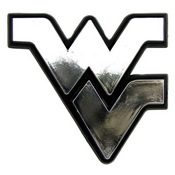 West Virginia University Molded Chrome Emblem 3.25 x 3.25 - "WV" Logo, 60388