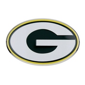 NFL - Green Bay Packers Embossed Color Emblem 3.25 x 3.25 - "Oval G" Logo, 60456