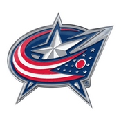 NHL - Columbus Blue Jackets Embossed Color Emblem 3.25 x 3.25 - "Star Flag" Logo, 60484