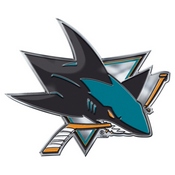NHL - San Jose Sharks Embossed Color Emblem 3.25 x 3.25 - 