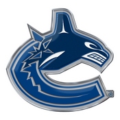 NHL - Vancouver Canucks Embossed Color Emblem 3.25 x 3.25 - "Jumping Orca" Logo, 60504