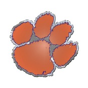 Clemson University Embossed Color Emblem 3.25 x 3.25 - "Paw Print" Logo, 60518