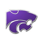 Kansas State University Embossed Color Emblem 3.25 x 3.25 - "Wildcat" Logo, 60531
