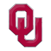 University of Oklahoma Embossed Color Emblem 3.25 x 3.25 - "OU" Logo, 60549