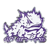 Texas Christian University Embossed Color Emblem 3.25 x 3.25 - "Horned Frog" Logo, 60562