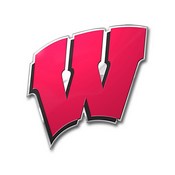 University of Wisconsin Embossed Color Emblem 3.25 x 3.25 - "W" Logo, 60574