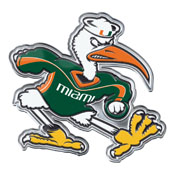 Miami Hurricanes Heavy Duty Aluminum Embossed Color Emblem - Alternate, 60641