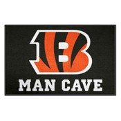 Cincinnati Bengals Man Cave Starter Mat Accent Rug - 19in. x 30in. - Striped B Primary Logo, 607-F301-MC