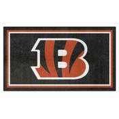 Cincinnati Bengals 3ft. x 5ft. Plush Area Rug - Striped B Primary Logo, 607-F308