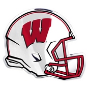 University of Wisconsin Embossed Helmet Emblem 3.25 x 3.25 - "W" Logo, 60792