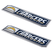 Los Angeles Chargers 2 Piece Heavy Duty Aluminum Embossed Truck Emblem Set, 60819