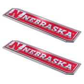 Nebraska Cornhuskers 2 Piece Heavy Duty Aluminum Embossed Truck Emblem Set, 60840