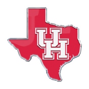University of Houston Embossed State Emblem 3.25 x 3.25 - "UH" Logo / Shape of Texas, 60864