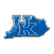 University of Kentucky Embossed State Emblem 3.25 x 3.25 - "UK" Logo / Shape of Kentucky, 60869