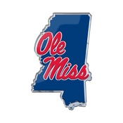 University of Mississippi (Ole Miss) Embossed State Emblem 3.25 x 3.25 - 