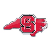 North Carolina State University Embossed State Emblem 3.25 x 3.25 - "NCS" Logo / Shape of North Carolina, 60879