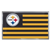 NFL - Pittsburgh Steelers Embossed State Flag Emblem 2" x 3.5" - Primary Team Logo on State Flag Design, 60918