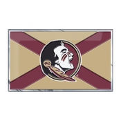 Florida State University Embossed State Flag Emblem 2" x 3.5" - Primary Team Logo on State Flag Design, 60926