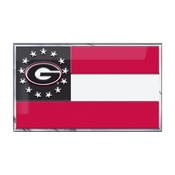 University of Georgia Embossed State Flag Emblem 2" x 3.5" - Primary Team Logo on State Flag Design, 60927