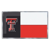 Texas Tech University Embossed State Flag Emblem 2" x 3.5" - Primary Team Logo on State Flag Design, 60941