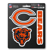 NFL - Chicago Bears Decal 3-pk 5 x 6.25 - 3 Various Logos / Wordmark, 60949