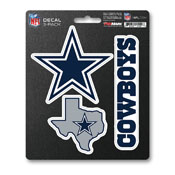 NFL - Dallas Cowboys Decal 3-pk 5 x 6.25 - 3 Various Logos / Wordmark, 60952