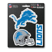 NFL - Detroit Lions Decal 3-pk 5 x 6.25 - 3 Various Logos / Wordmark, 60954