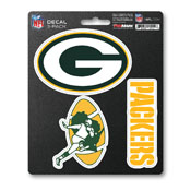 NFL - Green Bay Packers Decal 3-pk 5 x 6.25 - 3 Various Logos / Wordmark, 60955