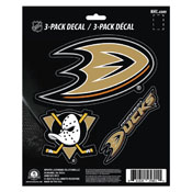 NHL - Anaheim Ducks Decal 3-pk 5 x 6.25 - 3 Various Logos / Wordmark, 60977