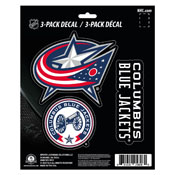 NHL - Columbus Blue Jackets Decal 3-pk 5 x 6.25 - 3 Various Logos / Wordmark, 60984