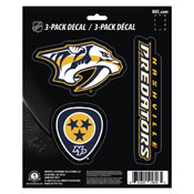 NHL - Nashville Predators Decal 3-pk 5 x 6.25 - 3 Various Logos / Wordmark, 60992