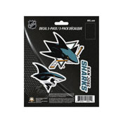 NHL - San Jose Sharks Decal 3-pk 5 x 6.25 - 3 Various Logos / Wordmark, 61000