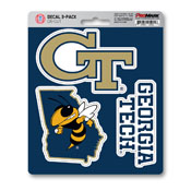 Georgia Tech Decal 3-pk 5 x 6.25 - 3 Various Logos / Wordmark, 61023