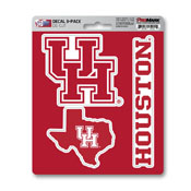 University of Houston Decal 3-pk 5 x 6.25 - 3 Various Logos / Wordmark, 61024
