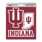 Indiana University Decal 3-pk 5 x 6.25 - 3 Various Logos / Wordmark, 61026